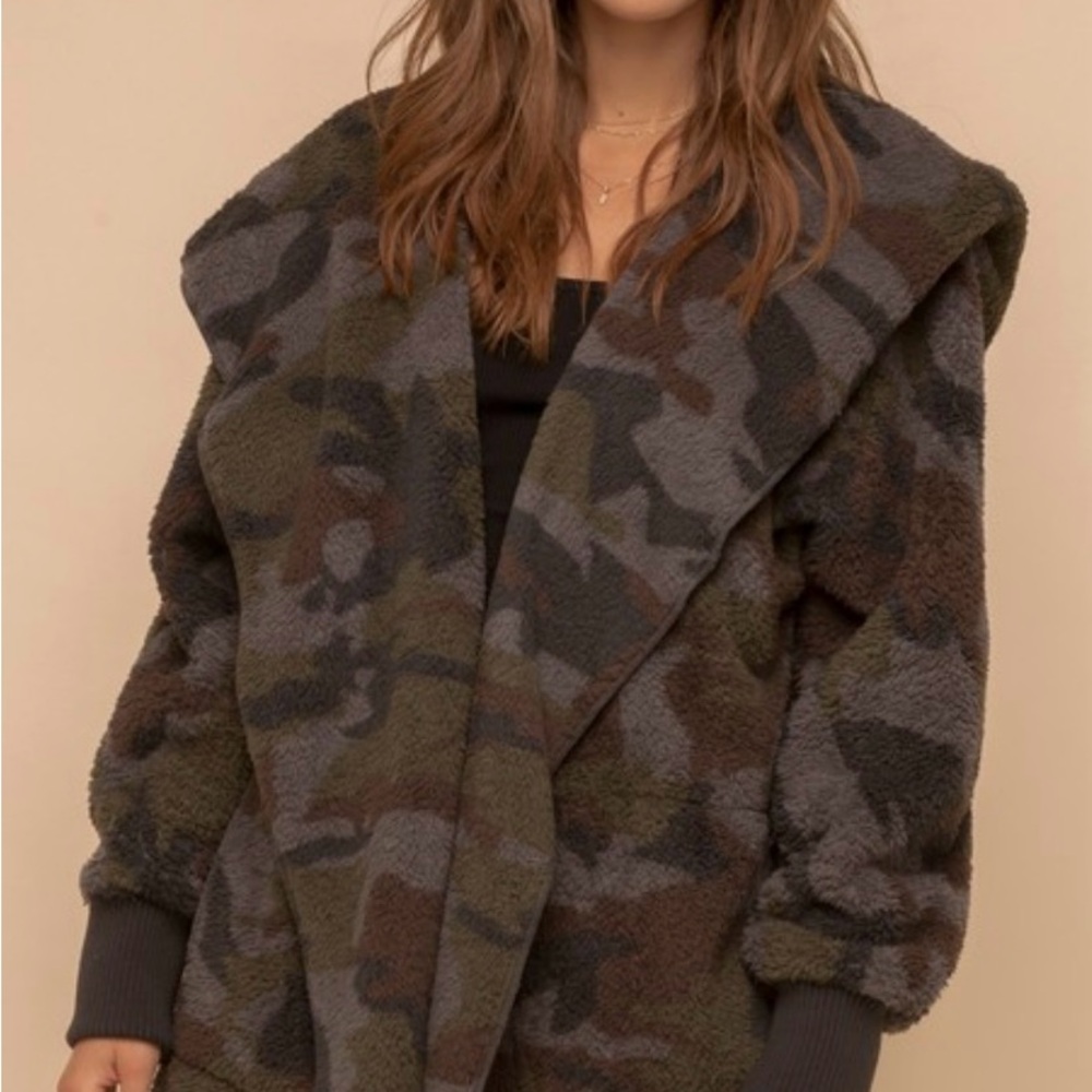 Hem & Thread Camouflage Teddy Jacket